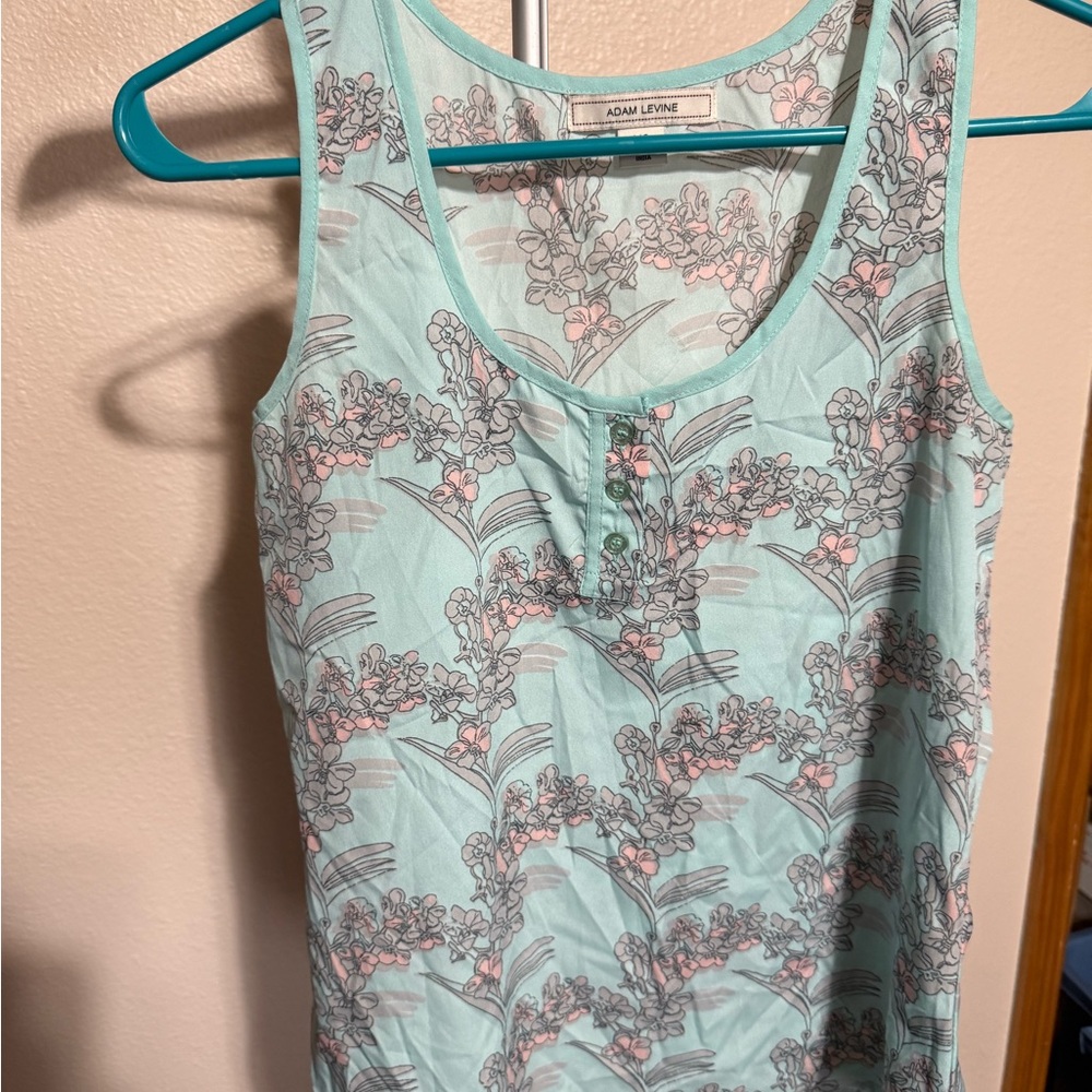 Adam Levine Collection Aqua Floral‎ Top